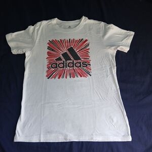 Teen Boys red and white Adidas shirt size Large